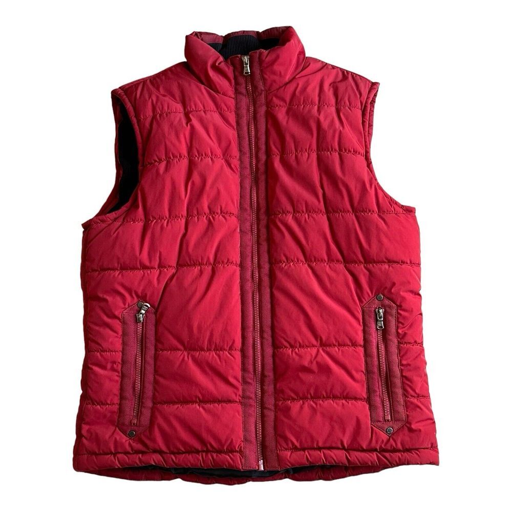 Kenneth Cole New York Men's Red Quilted Puffer Zip up‎ Vest Size 42 ( Medium )